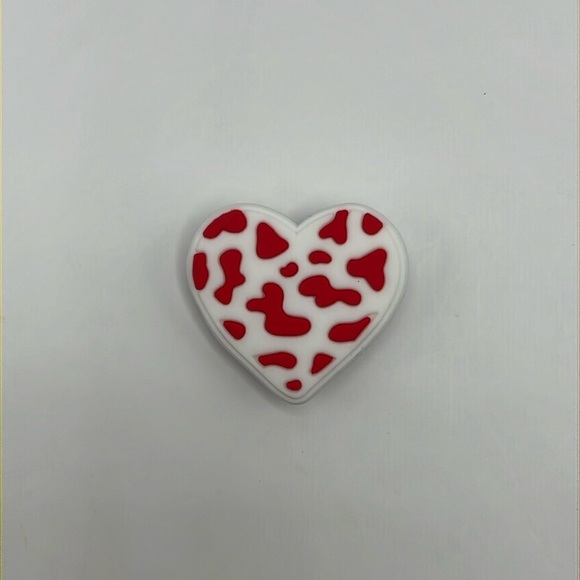 Red Leopard Print Heart Jibitz Crocs Shoe Charm - Picture 1 of 2